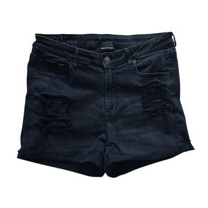 American Eagle black denim shorts